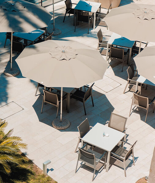 cafe tables top view